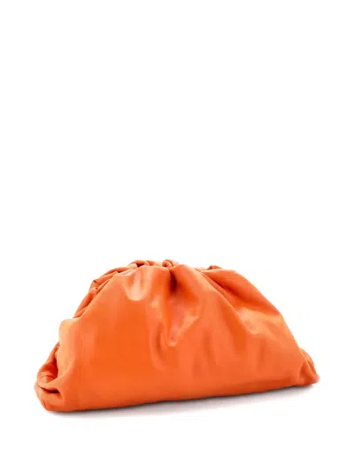 Pre-owned Bottega Veneta The Pouch Leather Teen Clutch Bag In Orange