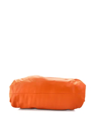 Pre-owned Bottega Veneta The Pouch Leather Teen Clutch Bag In Orange