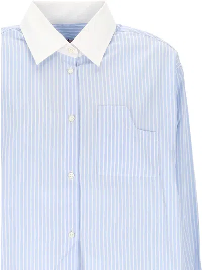 Cuantico Striped Collared Top In Blue