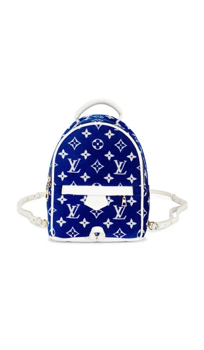Fwrd Renew Louis Vuitton Monogram Jacquard Mini Palm Springs Backpack In Blue