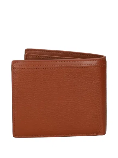 Tommy Hilfiger Stitched Leather Wallet In Brown