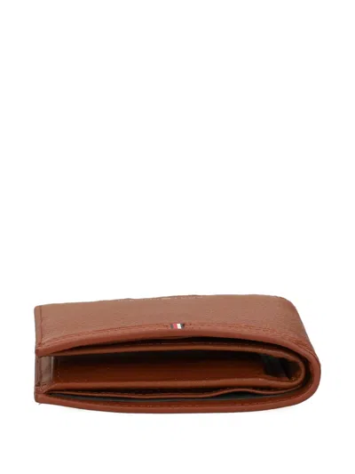 Tommy Hilfiger Stitched Leather Wallet In Brown