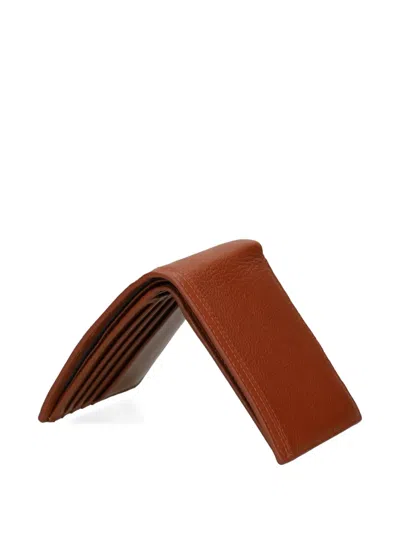 Tommy Hilfiger Stitched Leather Wallet In Brown