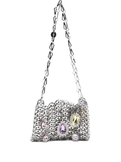 Rabanne Chain Satchel Shoulder Bag In Silver