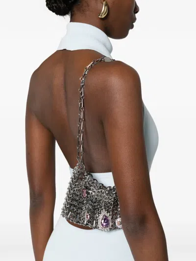 Rabanne Chain Satchel Shoulder Bag In Silver