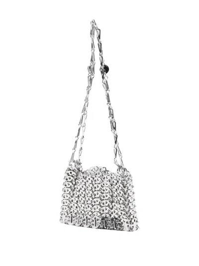 Rabanne Chain Satchel Shoulder Bag In Silver