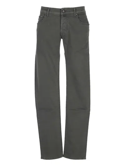 Jacob Cohen Logo-patch Trousers In Gray
