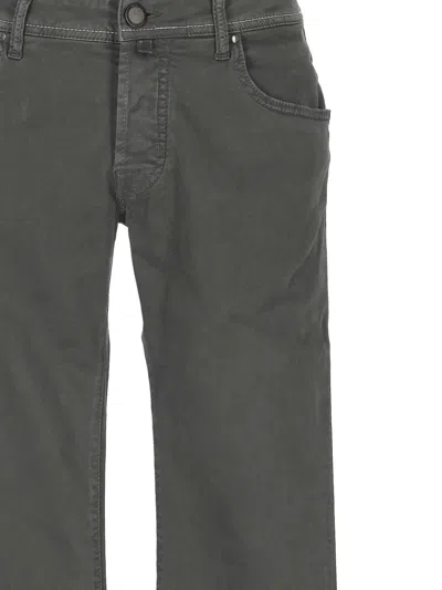 Jacob Cohen Logo-patch Trousers In Gray