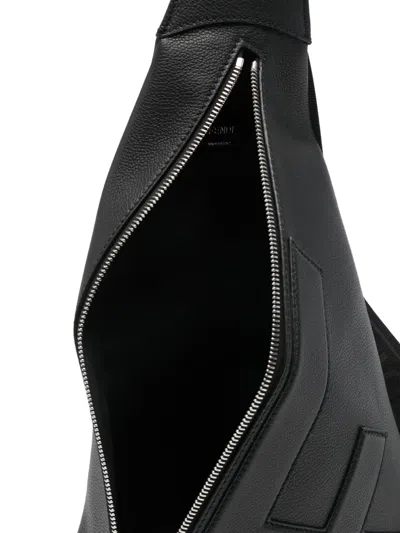 Fendi Triangular Strap Backpack In Black