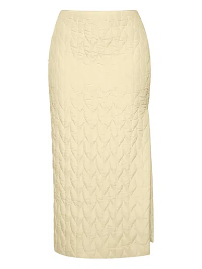 Anouki Quilted Midi Skirt In Brown