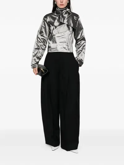 Atu Body Couture Long-sleeve Top In Metallic