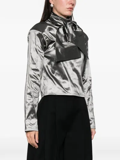 Atu Body Couture Long-sleeve Top In Metallic