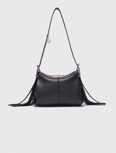 Maje Gold Handle Miss M Mini Bag In Black
