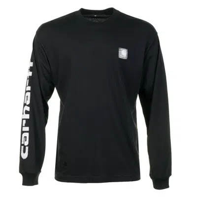 Carhartt Long Sleeve Archive Script T Shirt Black In Black