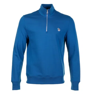 Paul Smith Zebra Half Zip Sweatshirt Cobalt Blue In Blue
