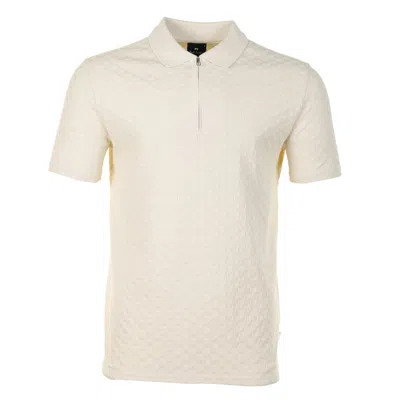 Paul Smith Short Sleeve Zip Front Polo Off White In White