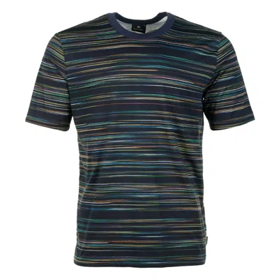 Paul Smith Casual Fit Stripe T Shirt Very Dark Navy In Green