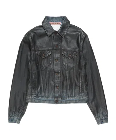 Acne Studios Long-sleeved Denim Jacket In Black