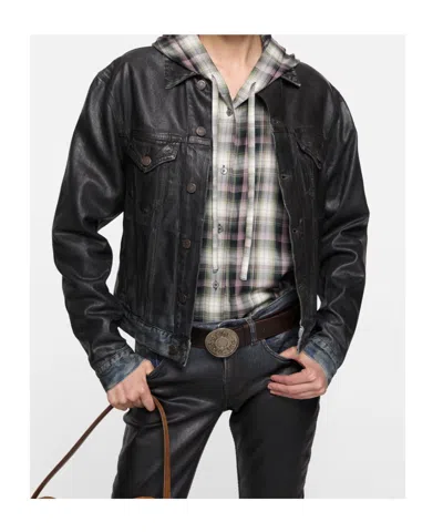 Acne Studios Long-sleeved Denim Jacket In Black