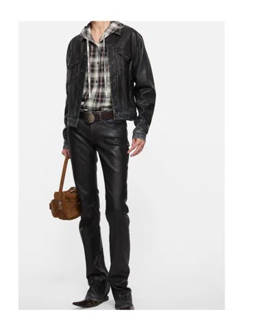 Acne Studios Long-sleeved Denim Jacket In Black