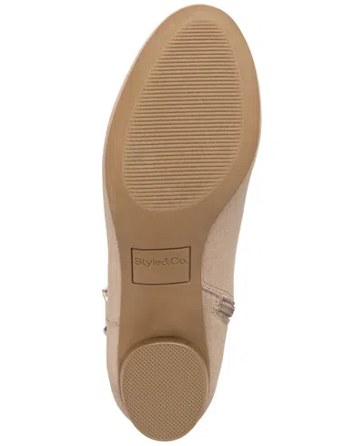 Style & Co Women's Ariella Block Heel Buckle Dress Booties, Created For Macy's In Neutral