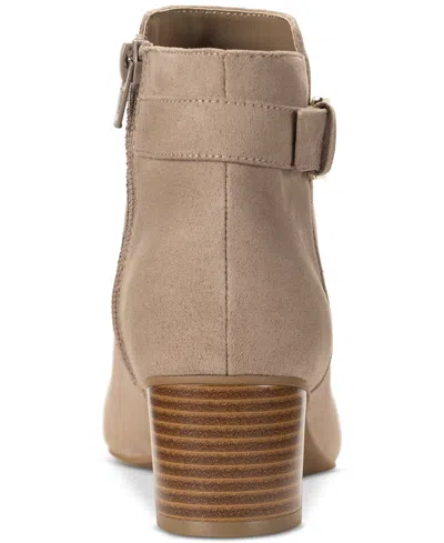 Style & Co Women's Ariella Block Heel Buckle Dress Booties, Created For Macy's In Neutral