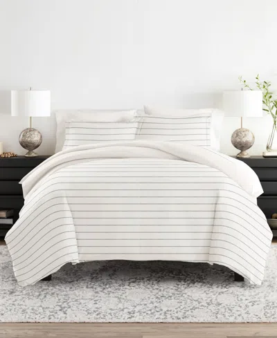 Ienjoy Home Timeless Pattern Reversible 3-pc. Duvet Cover Set, King/california King In White