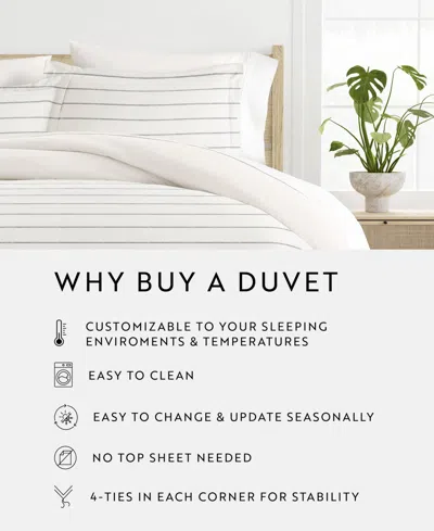 Ienjoy Home Timeless Pattern Reversible 3-pc. Duvet Cover Set, King/california King In White