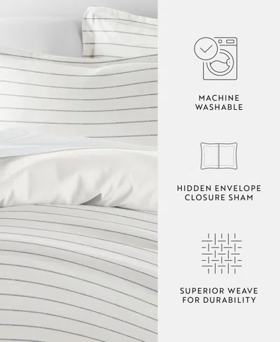 Ienjoy Home Timeless Pattern Reversible 3-pc. Duvet Cover Set, King/california King In White