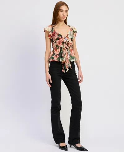 En Saison Women's Clarabell Sleeveless V-neck Top In Multi