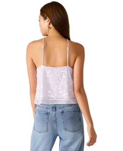 Steve Madden Women's Lorenna Sequin Halter Neck Top In White