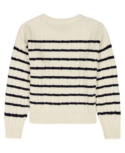 Tommy Hilfiger Girls 7-16 Breton Stripe Long-sleeve Cable Sweater In Neutral