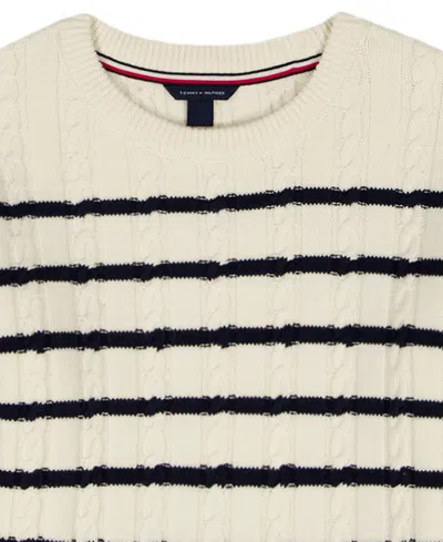 Tommy Hilfiger Girls 7-16 Breton Stripe Long-sleeve Cable Sweater In Neutral