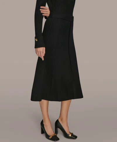 Donna Karan Women's Seaming Sweater Skirt In Black