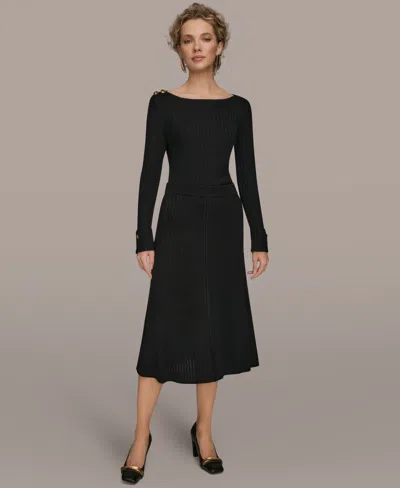 Donna Karan Women's Seaming Sweater Skirt In Black