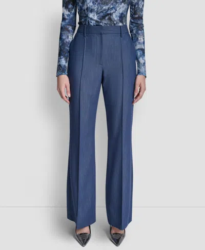 Dkny Women's Pintuck Fit And Flare Pants In Blue