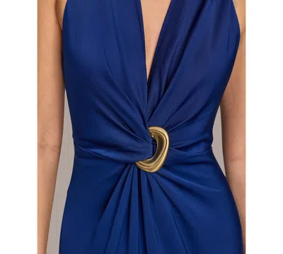Donna Karan Women's V-neck Sleeveless Dress In Blue