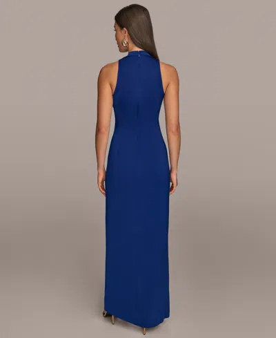 Donna Karan Women's V-neck Sleeveless Dress In Blue