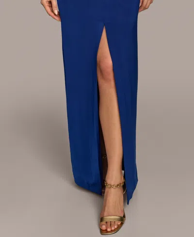 Donna Karan Women's V-neck Sleeveless Dress In Blue