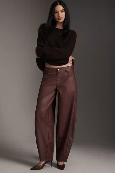 Pilcro Faux Leather Twisted Balloon Pants In Red