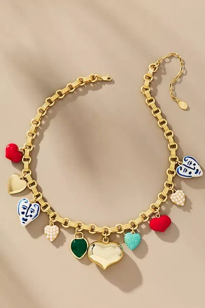 Clare V Le Heartbreaker Charm Necklace In Gold