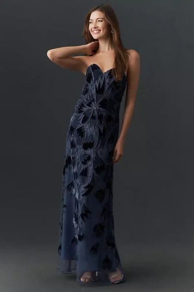 Helsi Sasha Strapless Maxi Dress In Blue