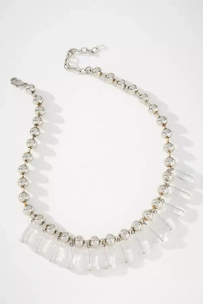 By Anthropologie Chunky Stone Necklace In Silver