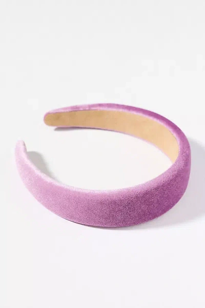 By Anthropologie Puffy Velvet Headband In Purple