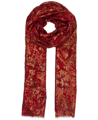 Patricia Nash Bark Leaves Scarf In Red