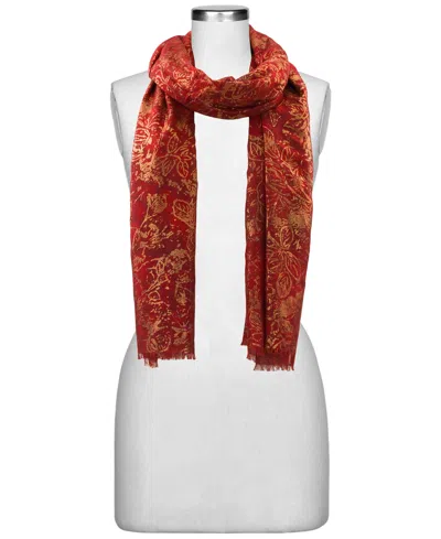 Patricia Nash Bark Leaves Scarf In Red