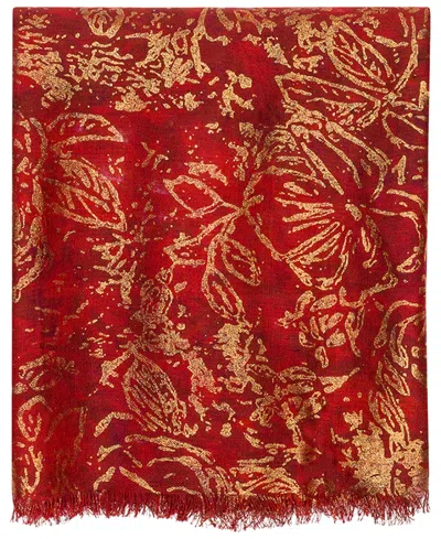 Patricia Nash Bark Leaves Scarf In Red