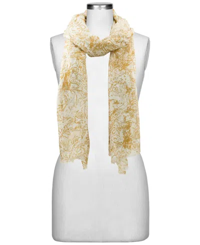 Patricia Nash Bark Leaves Scarf In Yellow