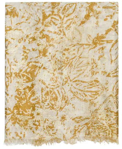 Patricia Nash Bark Leaves Scarf In Yellow