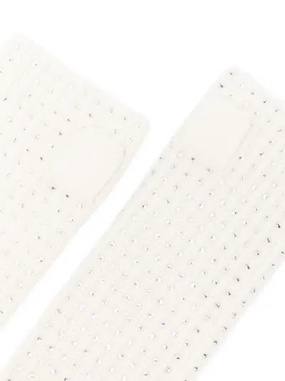 Maje Embellished Wool Gloves In White